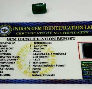 Abhimantrit  Panna Stone (Emerald) Square Shape Lab Certified - 6.25 Carat - Image 2