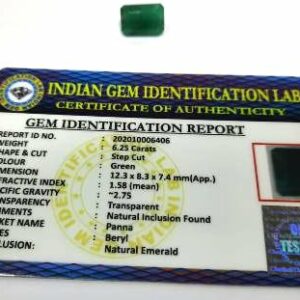 Abhimantrit  Panna Stone (Emerald) Square Shape & Lab Certified - 5.25 Carat - Image 4