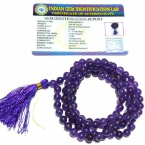 Amethyst Mala / Jamunia Mala 108 Beads 6 mm & Abhimantrit - Image 4