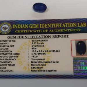 Abhimantrit Blue Sapphire (Neelam Stone) & Certified - 6.25 Carat - Image 2