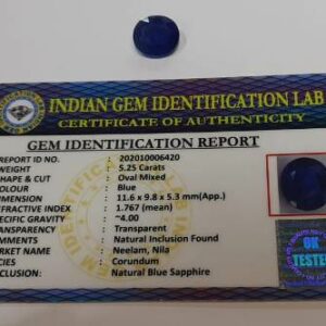 Abhimantrit Blue Sapphire (Neelam Stone) & Certified - 5.25 Carat - Image 2