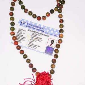 Abhimantrit Natural Unakite  (Natural Jasper) Mala - Image 2