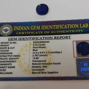 Abhimantrit Blue Sapphire (Neelam Stone) & Certified - 5.25 Carat - Image 3