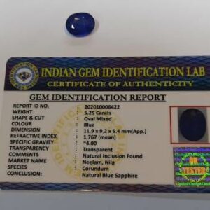 Abhimantrit Blue Sapphire (Neelam Stone) & Certified- 5.25 Carat - Image 2