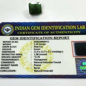 Abhimantrit  Panna Stone (Emerald) Square shape & Lab Certified - 7.25 Carat - Image 2