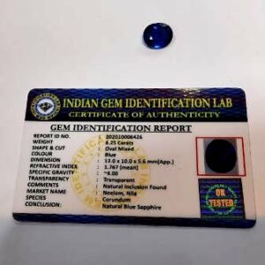 Abhimantrit Blue Sapphire (Neelam Stone) & Certified - 6.25 Carat - Image 2
