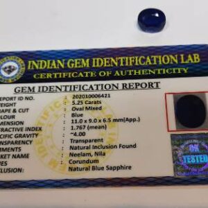 Abhimantrit Blue Sapphire (Neelam Stone) & Certified - 5.25 Carat - Image 3