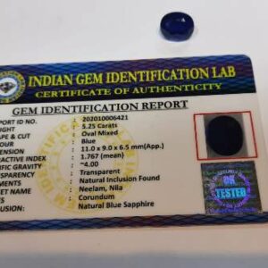 Abhimantrit Blue Sapphire (Neelam Stone) & Certified - 5.25 Carat - Image 2