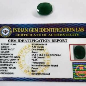 Abhimantrit Panna Stone (Emerald) Oval shape & Lab Certified - 7.25 Carat - Image 4