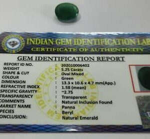 Abhimantrit  Panna Stone (Emerald) Oval Shape Lab Certified - 5.25 Carat - Image 5