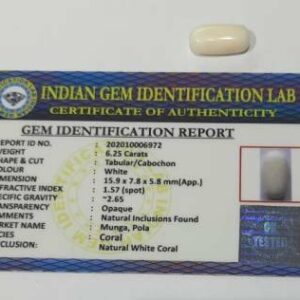 White Coral Stone (Moonga) Lab Certified & Abhimantrit -6.25 Carat - Image 4
