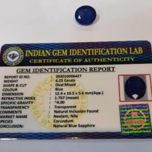 Abhimantrit Blue Sapphire (Neelam Stone) & Certified - 6.25 Carat - Image 2