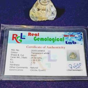 Abhimantrit Sphatik laughing Buddha & Certified  24 Gram - Image 1