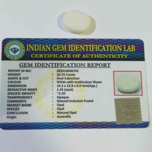 Abhimantrit  Australian Fire Opal Stone Lab- Certified Gemstone 10.25  Carat - Image 2