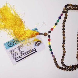 Abhimantrit Tiger's Eye with 7 Chakra Mala Original & Lab- Certified - Image 4