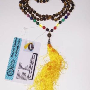 Abhimantrit Tiger's Eye with 7 Chakra Mala Original & Lab- Certified - Image 2
