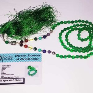 Abhimantrit Green Agate with 7 Chakra Mala Genuine & Lab- Certified - Image 5