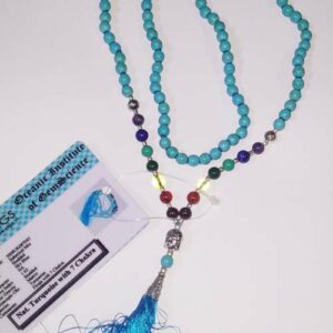 Firoza (Turquoise) with 7 Chakra Mala Natural Lab-Tested & Abhimantrit - Image 2