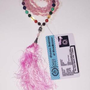 Abhimantrit Rose Quartz with 7 chakra mala & Lab-Certified - Image 2