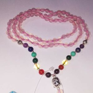 Abhimantrit Rose Quartz with 7 chakra mala & Lab-Certified - Image 5