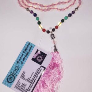 Abhimantrit Rose Quartz with 7 chakra mala & Lab-Certified - Image 1