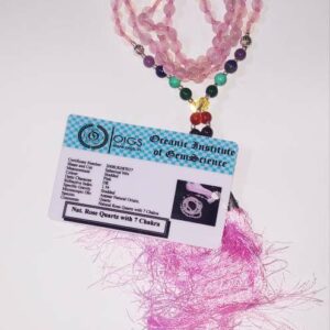 Abhimantrit Rose Quartz with 7 chakra mala & Lab-Certified - Image 3
