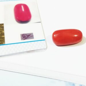 Natural Red Coral/ Moonga Stone & Lab- Certified - 7.30 Carat - Image 3
