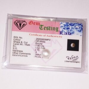 Natural Pearl (Moti) Stone Original & Lab Certified - 7.90 Carat - Image 2