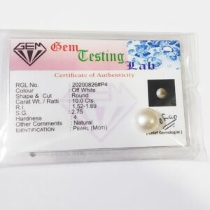 Abhimantrit Natural Pearl (Moti) Stone & Certified 10.25 Carat - Image 2