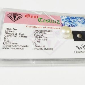 Natural Pearl (Moti) Stone, Original & Lab Certified - 10.40 Carat - Image 1