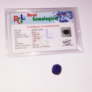 Abhimantrit Iolite  (Neeli) Blue Gemstone & Lab Certified - 7.70 Carat - Image 7