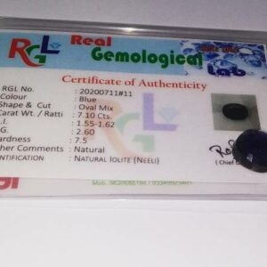 Abhimantrit Iolite (Neeli) Blue Gemstone & Lab Certified - 7.10 Carat - Image 6
