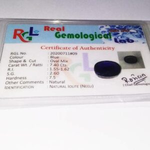 Iolite (Neeli) Blue Gemstone & Lab Certified - 7.40 Carat - Image 1