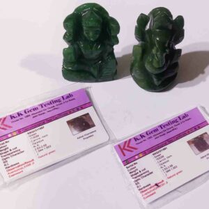 Laxmi Ganesh Green Aventurine Stone Idol & Certified -266 Gram - Image 3