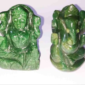 Laxmi Ganesh Green Aventurine Stone Idol & Certified -266 Gram - Image 2