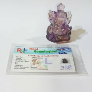 Abhimantrit Natural Amethyst Ganesh Ji Idol 73 Gram & Abhimantrit - Image 5