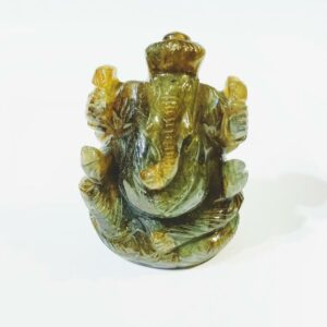 Labradorite Ganesh ji idol & Lab - Certified 73 gram Natural & Abhimantrit - Image 1