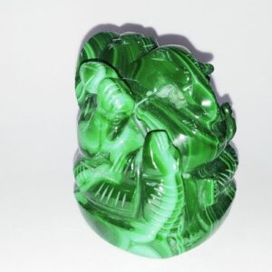 Lab- Certified Malachite Stone Ganesh Idol Natural & Abhimantrit 158 Gram - Image 4