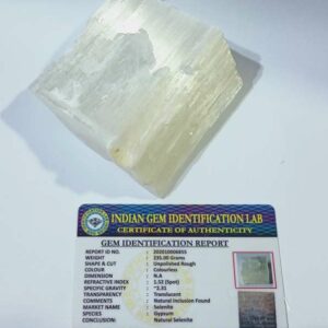 Abhimantrit Selenite Crystal Stone & Lab- Certified 235 Gram - Image 5