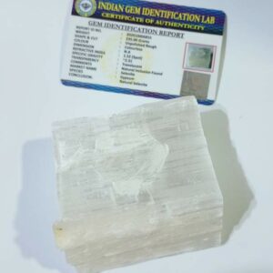 Abhimantrit Selenite Crystal Stone & Lab- Certified 235 Gram - Image 1