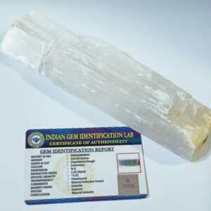 Abhimantrit Selenite crystal stone & Lab- Certified 314 Gram - Image 1