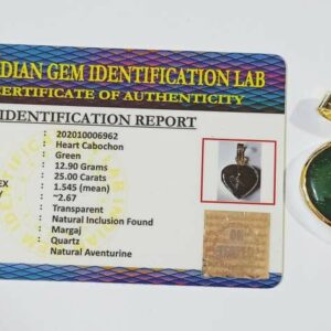 Lab-Certified Natural Aventurine in silver locket & Abhimantrit 25 Carat - Image 3
