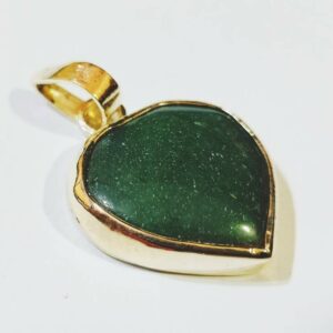 Abhimantrit Natural Green Aventurine Locket in silver locket 23 crt Certified - Image 2