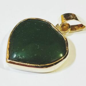 Abhimantrit Natural Green Aventurine Locket in silver locket 23 crt Certified - Image 5