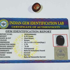 Gomed (Hessonite) Stone Certified & Abhimantrit 6.25 Carat - Image 2