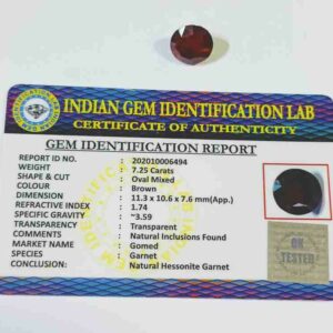 Gomed (Hessonite) Stone Certified & Abhimantrit 7.25 Carat - Image 1