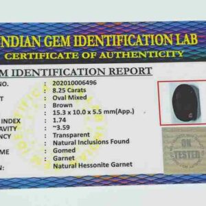 Gomed (Hessonite) Stone Certified & Abhimantrit 8.25 Carat - Image 2