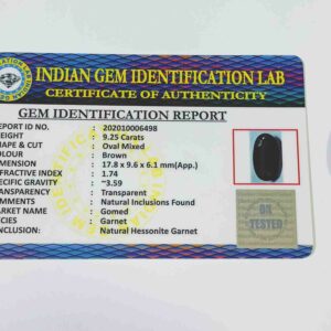 Gomed (Hessonite) Stone Certified & Abhimantrit 9.25 Carat - Image 1