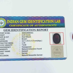 Gomed (Hessonite) Stone Certified & Abhimantrit 6.25 Carat - Image 1