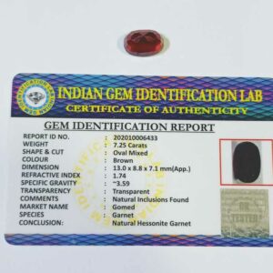 Gomed (Hessonite) Stone Certified & Abhimantrit 7.25 Carat - Image 2